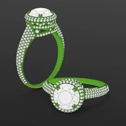 CAD design of a stunning circle-cut engagement ring, showcasing exquisite craftsmanship and timeless elegance