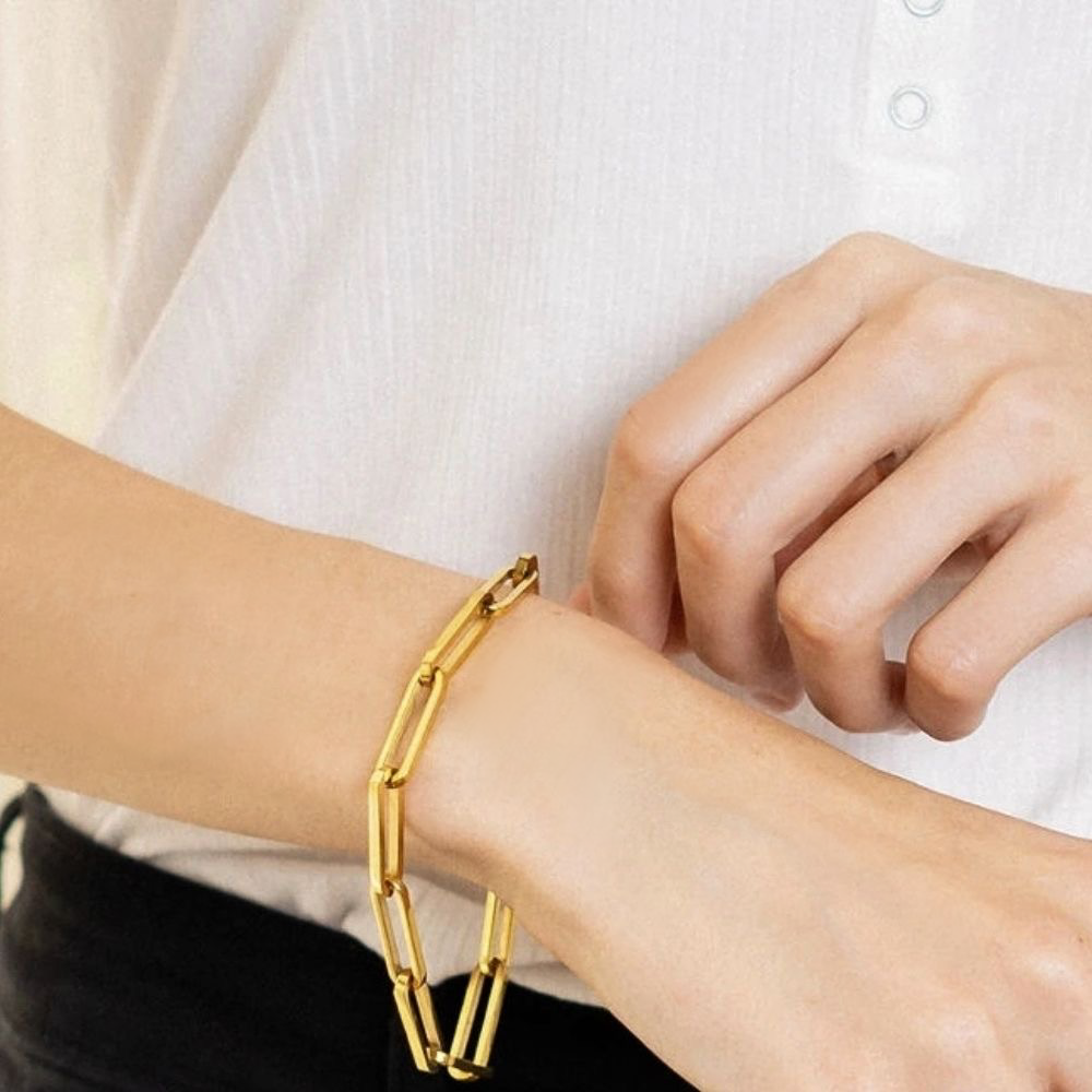 Thick Chunky Paperclip Chain Bracelet