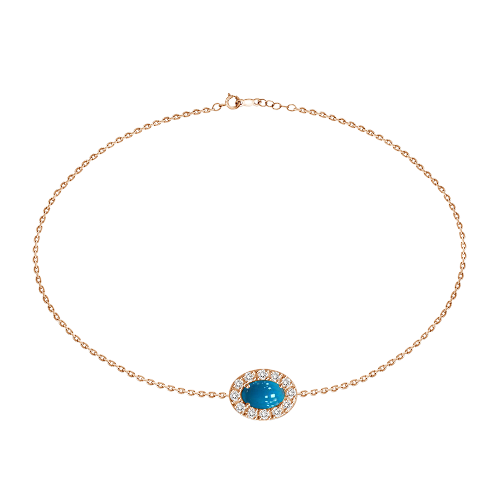 Oval Shaped Turquoise Stone Bracelet