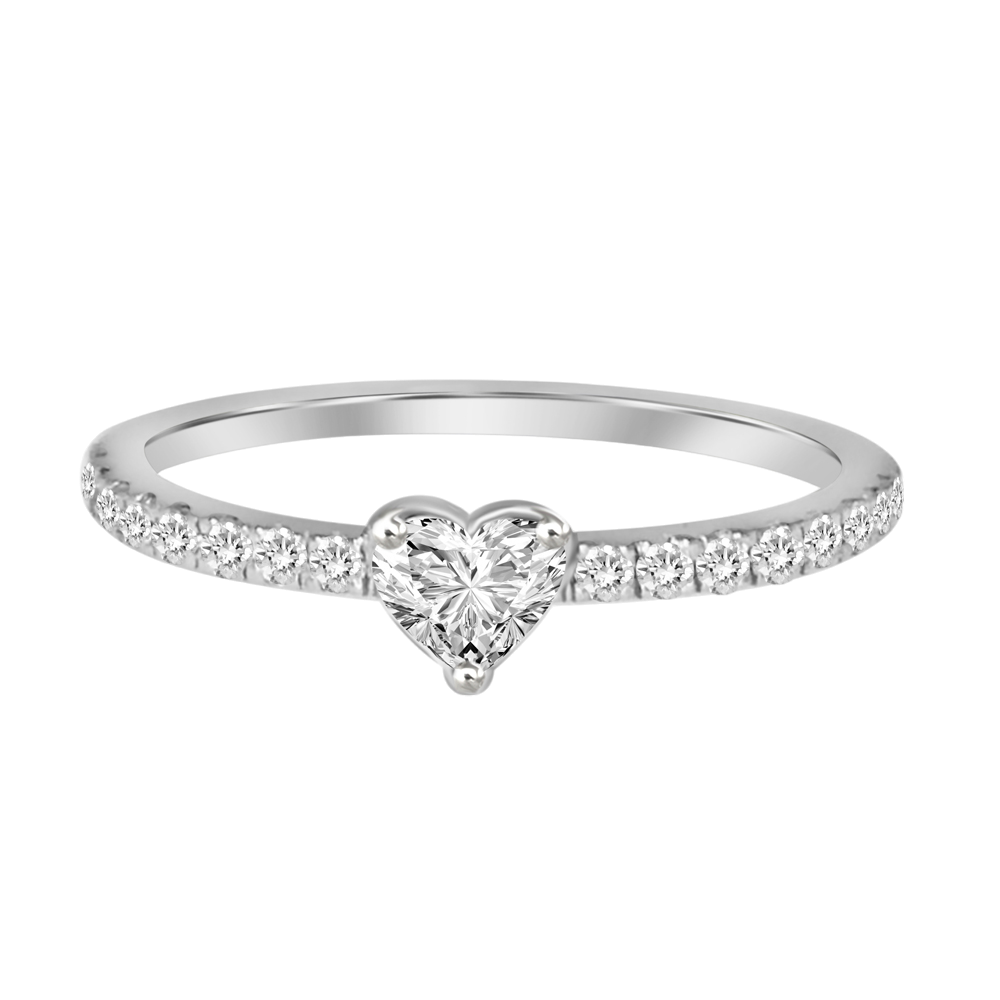Diamond Heart and Band Ring