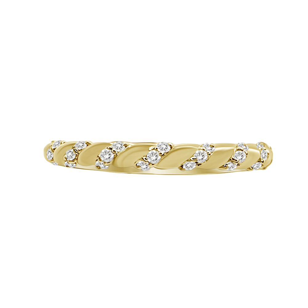 Diamond and Gold Spiral Ring