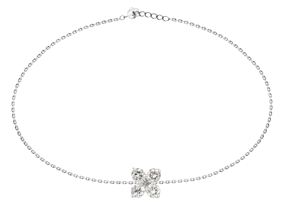 Four Petal Flower Diamond Bracelet