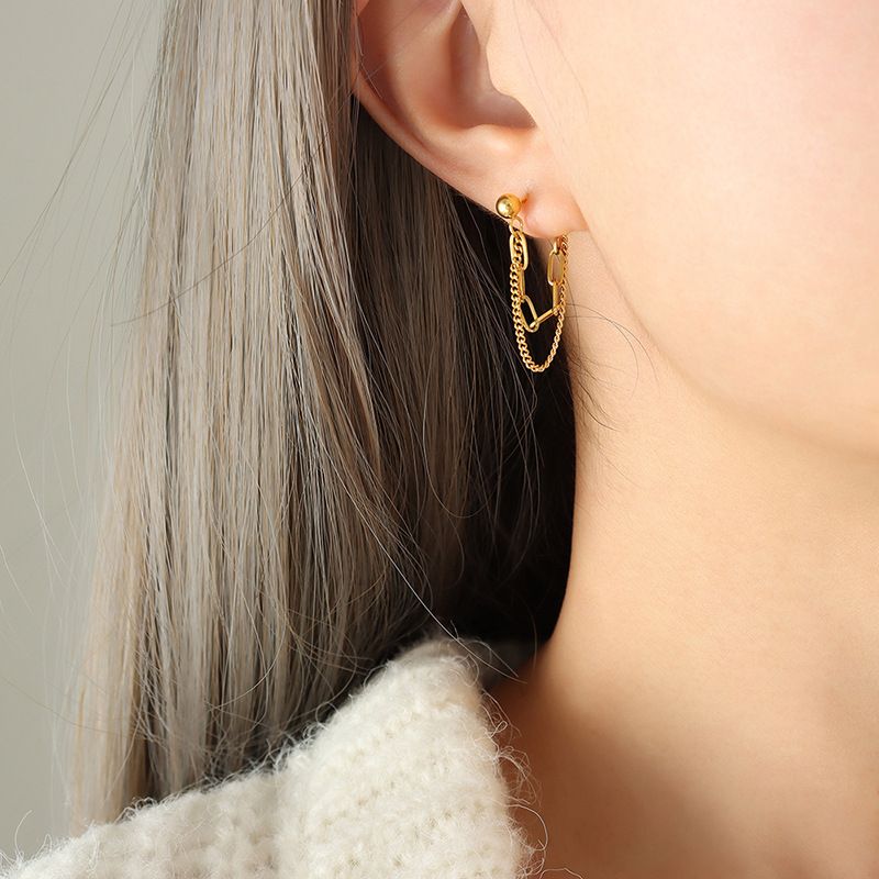 Double Chain Dangly Earrings