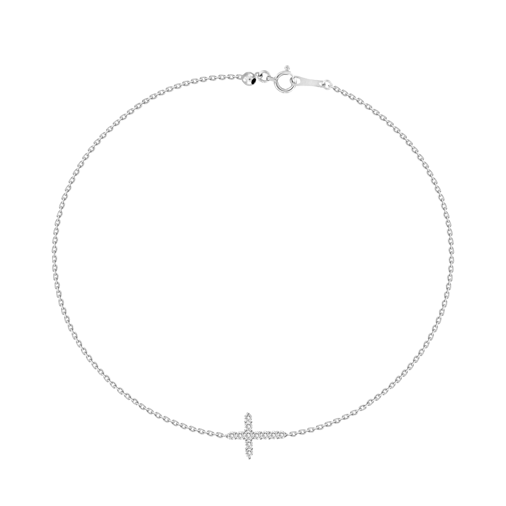 Sideways Cross Diamond Bracelet