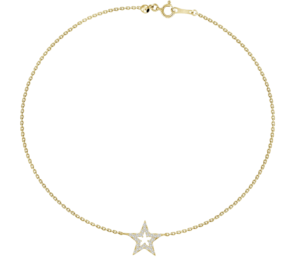Diamond Star Shaped Pendant Bracelet