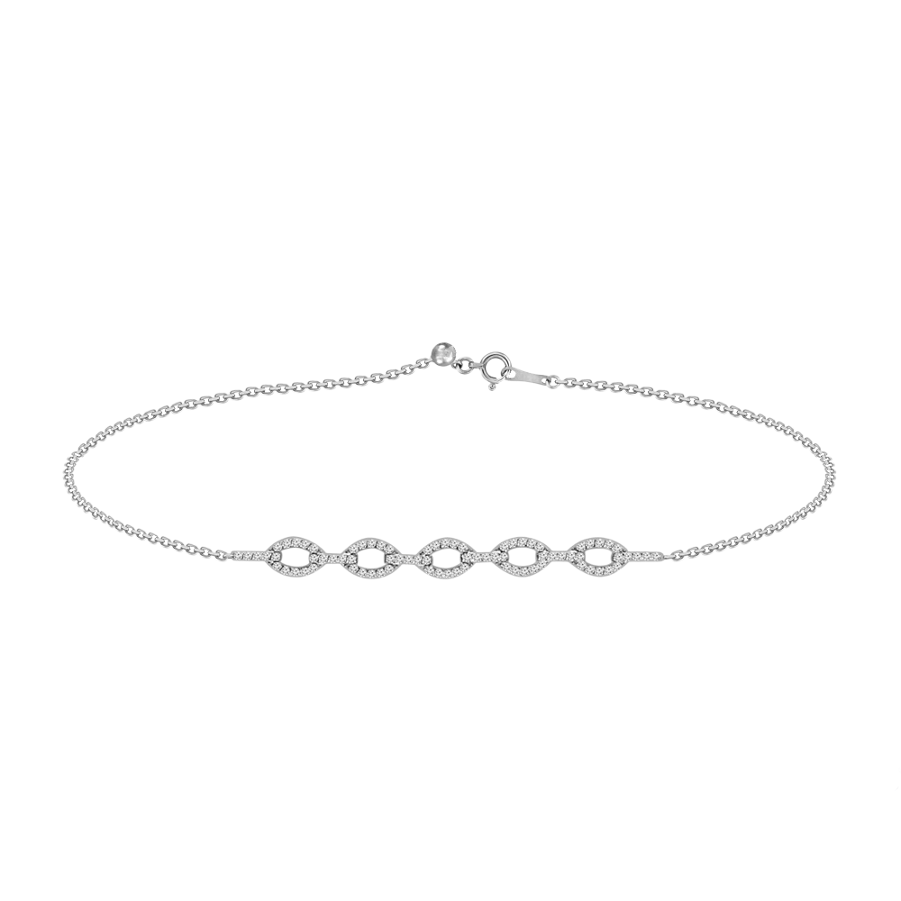 Gold Cable Chain Style Diamond Bracelet