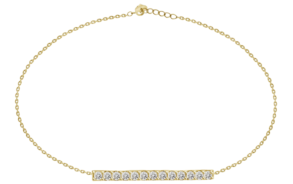 Horizontal Gold Bar Diamond Bracelet