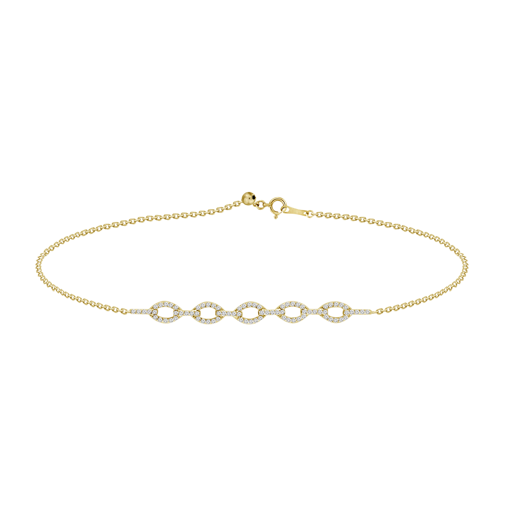 Gold Cable Chain Style Diamond Bracelet