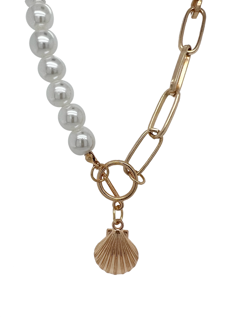 Pearl Shell Stainless Steel Necklace
