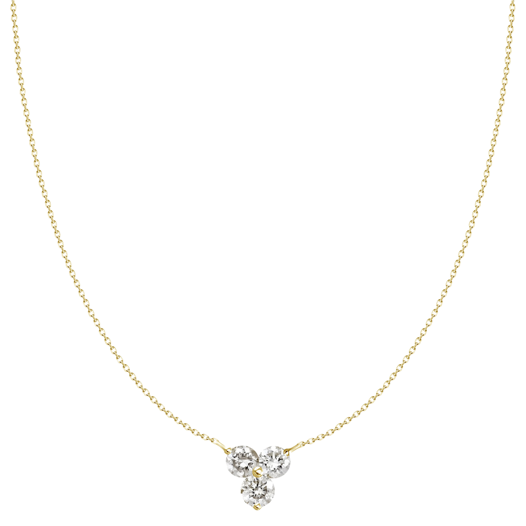 Three Solitaire Diamonds Necklace