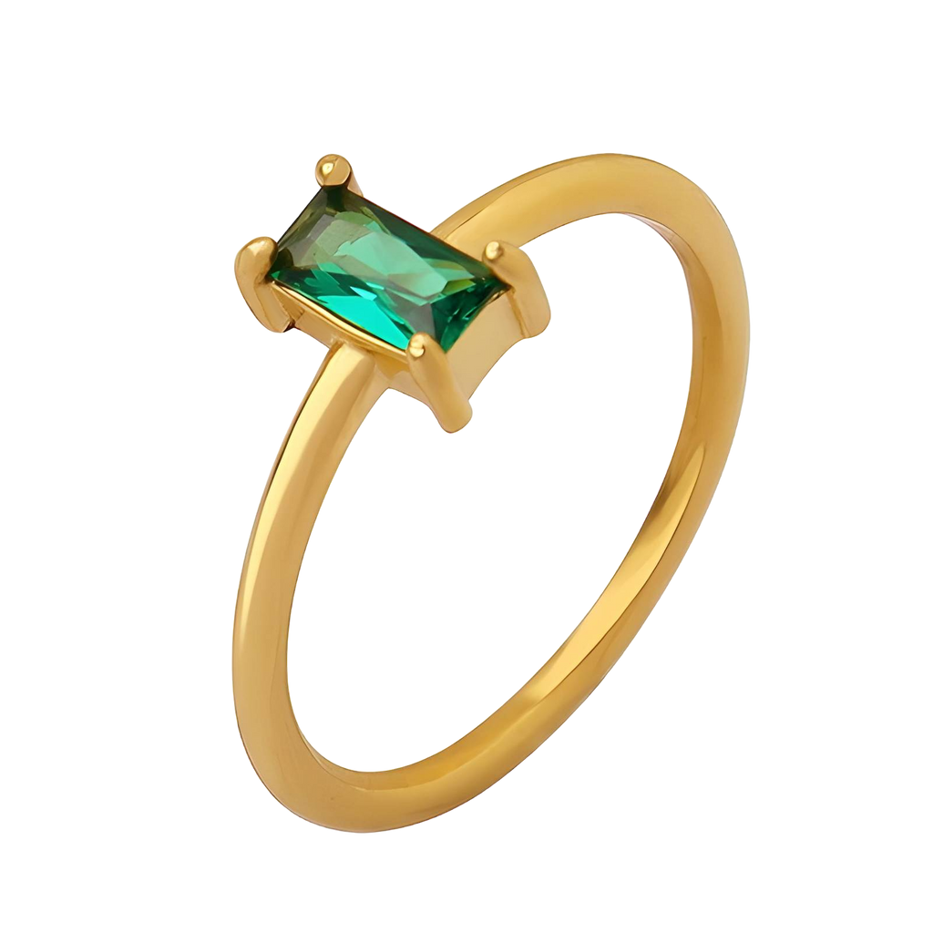 Simple Emerald Cut Stone Ring