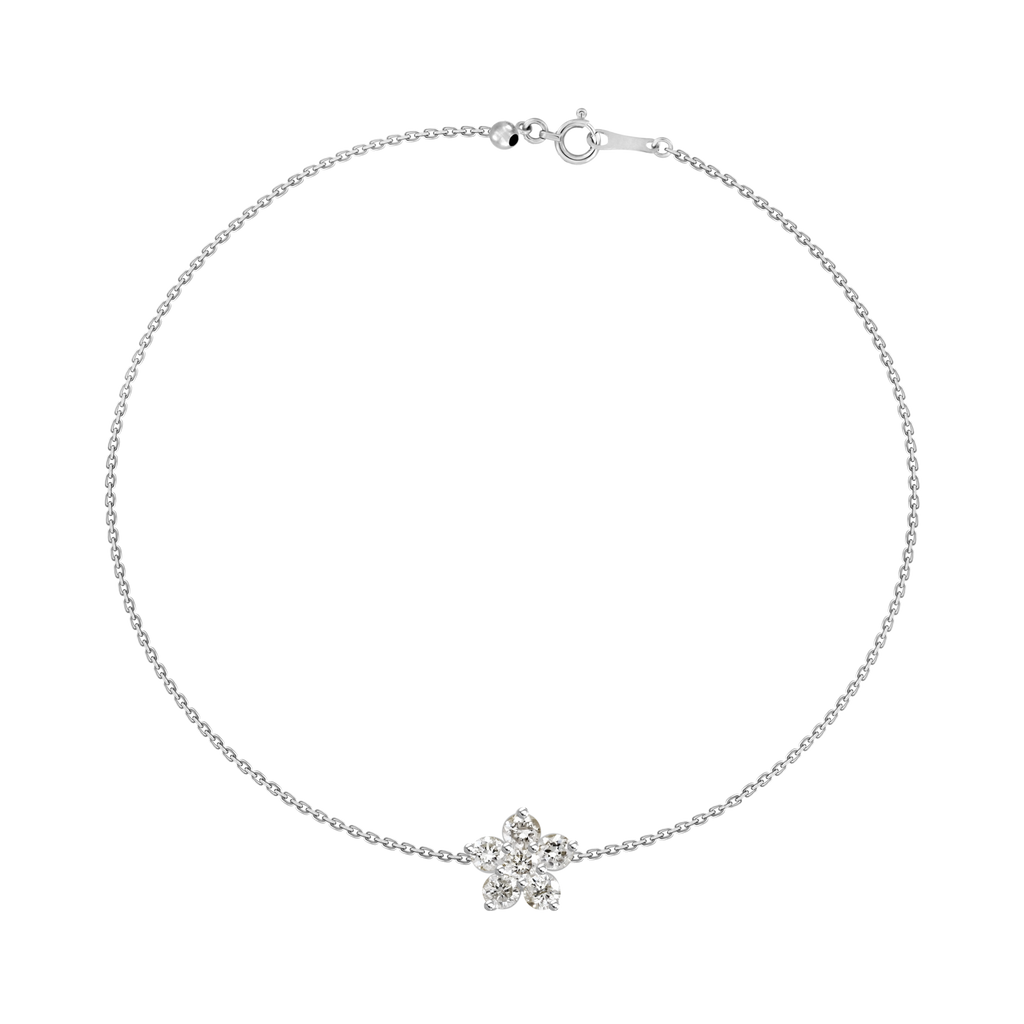 Five Petal Flower Diamond Bracelet