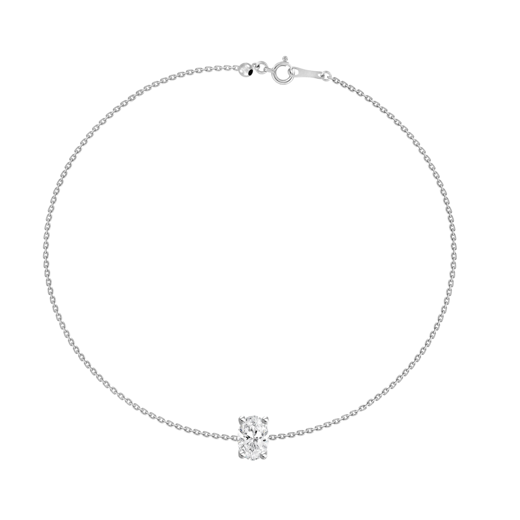 Solitaire Oval Cut Diamond Bracelet