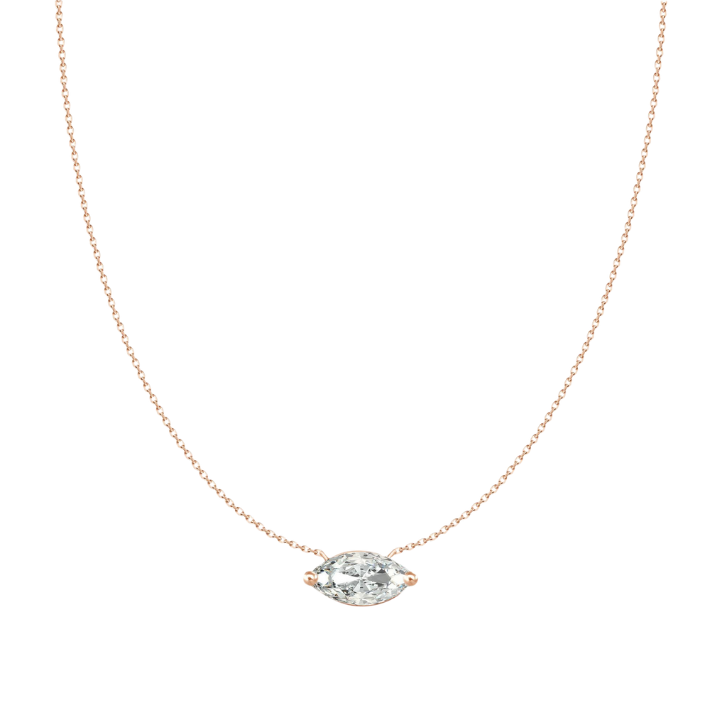 Marquise Solitaire Diamond Necklace