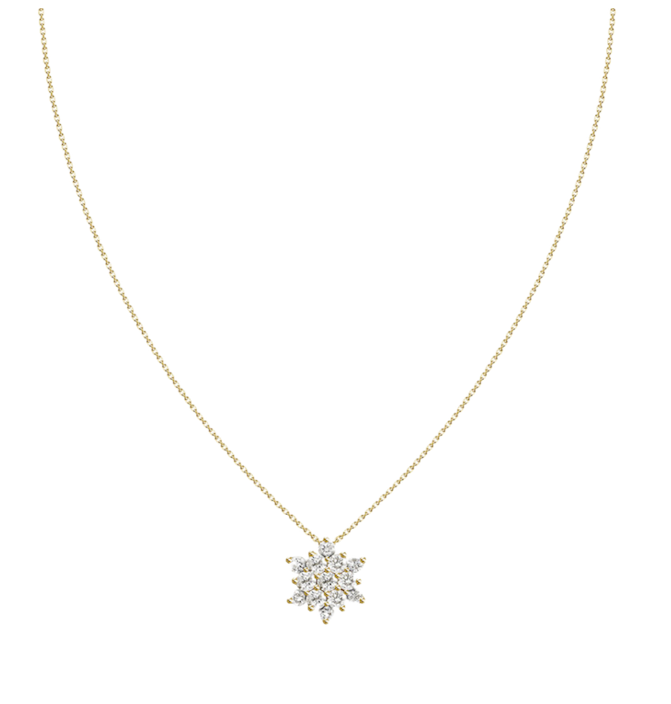 13 Diamond Snowflake Necklace