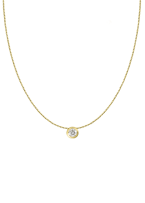 Solitaire Bezel Set Diamond Necklace