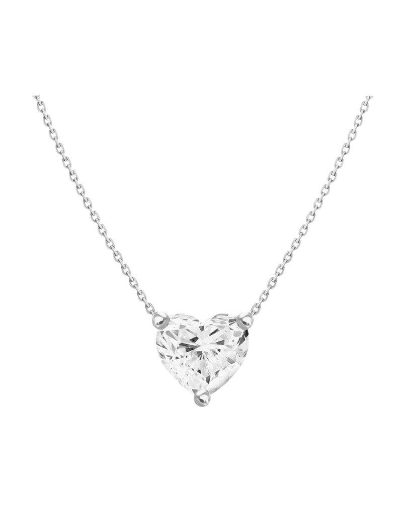 Heart Shaped Diamond Pendant Necklace