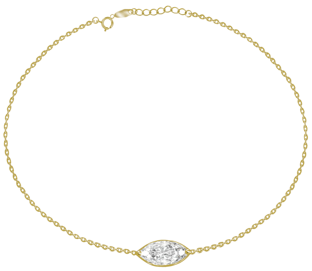 Marquise Solitaire Diamond Bracelet