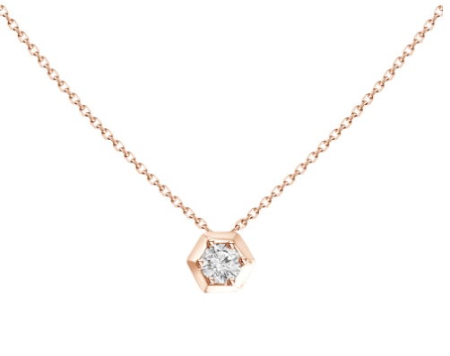 Diamond Hexagon Pendant Necklace