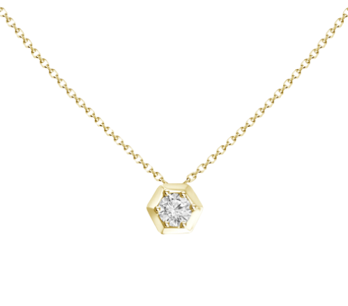 Diamond Hexagon Pendant Necklace