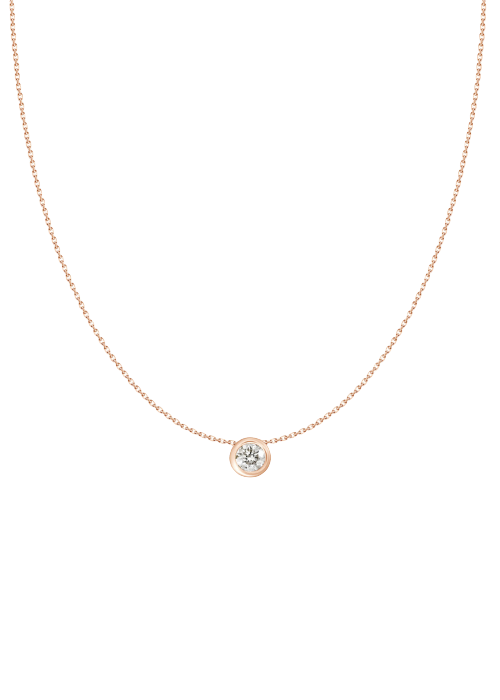 Solitaire Bezel Set Diamond Necklace