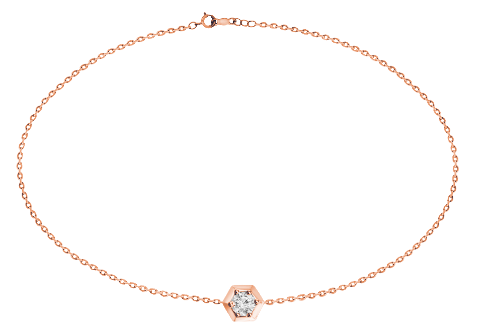 Diamond Hexagon Pendant Bracelet