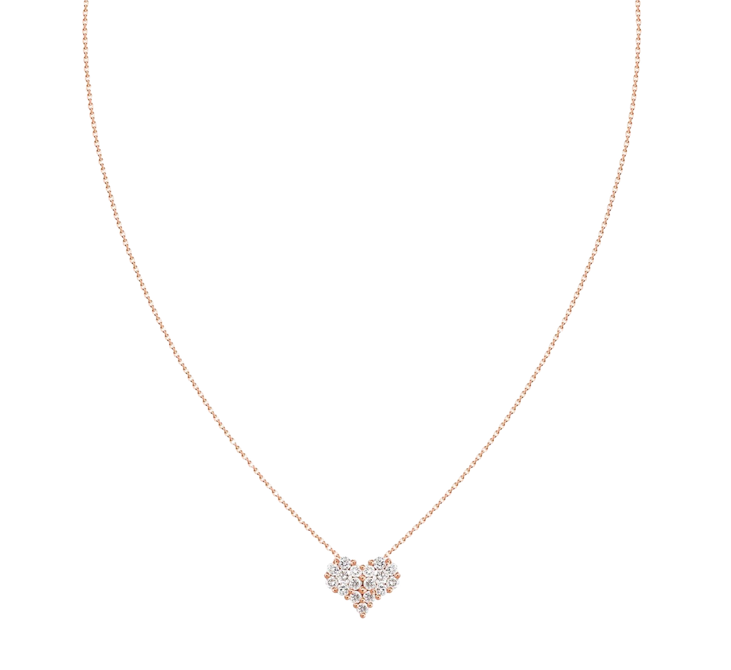 Wide Heart Shaped Pendant Necklace